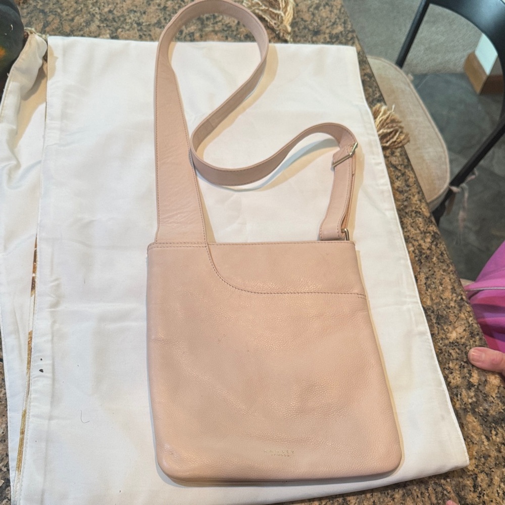 Blush Pink Leather Crossbody Bag